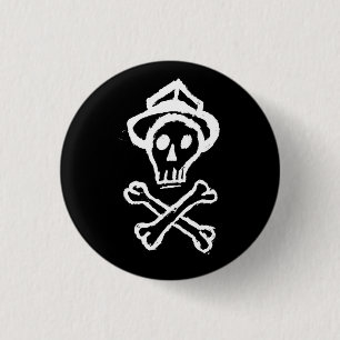 Herr Skullington - Nachtschwarzes Button