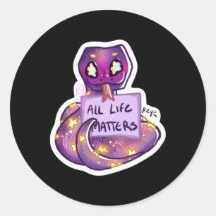 Herr Snek sagt "All Life S Sticker" Runder Aufkleber