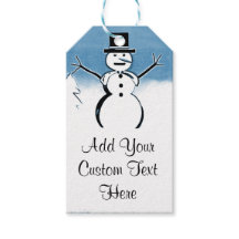 Herr Snowman Custom Winter Holidays Gift Tags