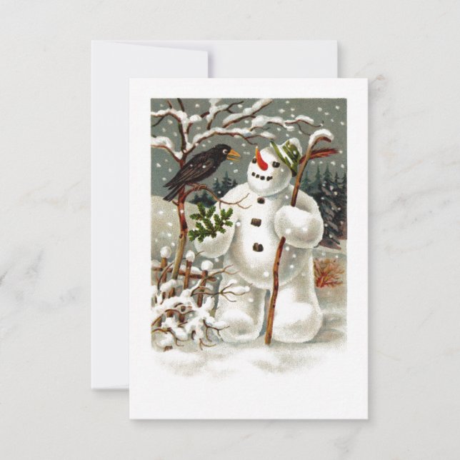 Herr Snowman und Herr Crow Einladung (Vorderseite)