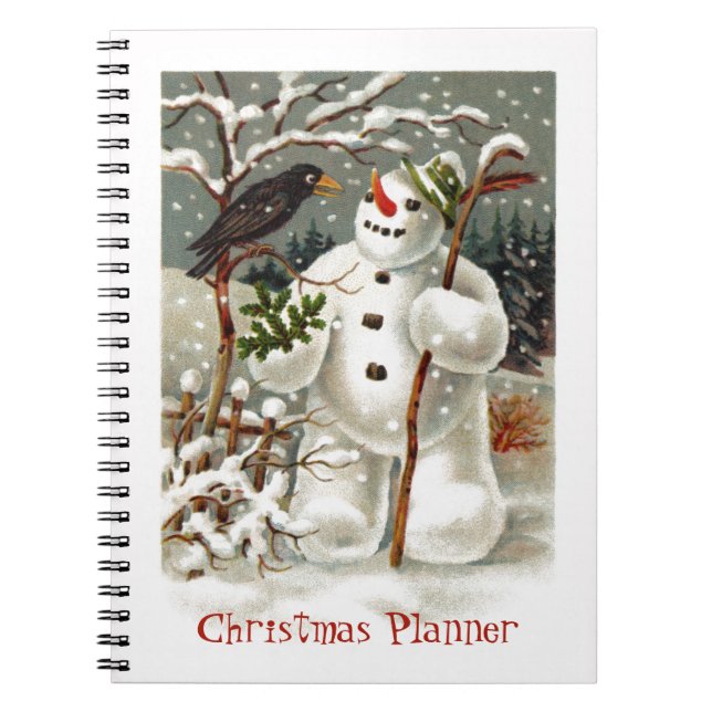 Herr Snowman und Herr Crow Notizblock (Vorderseite)