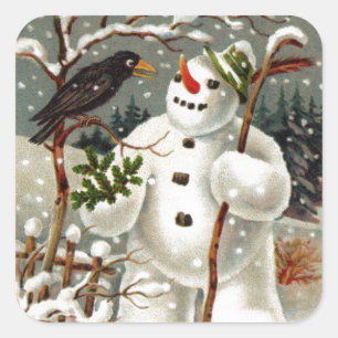 Herr Snowman und Herr Crow Stickers