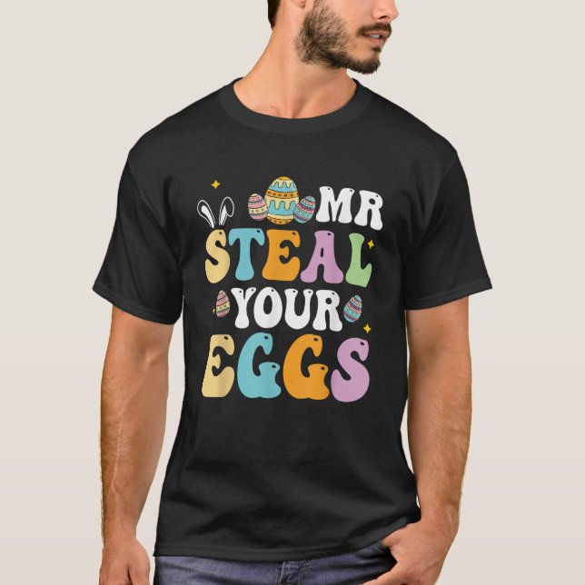 Herr Steal Your Eggs Osterjunge Kleinkinder Funny  T-Shirt (Vorderseite)