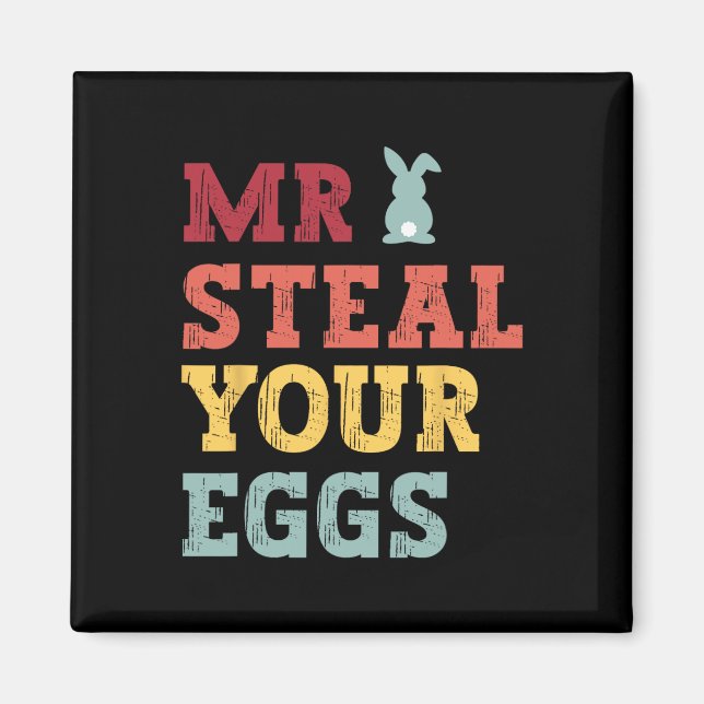 Herr Steal Your Eggs Osterjungen Spaß Frühjahr Magnet (Vorne)