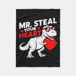 Herr Steal Your Heart Valentine Day Dinosaur Boys Fleecedecke