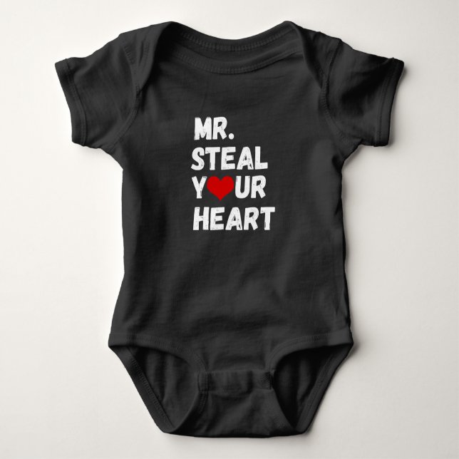 Herr Steal Your Heart Valentine's Day Baby Strampler (Vorderseite)