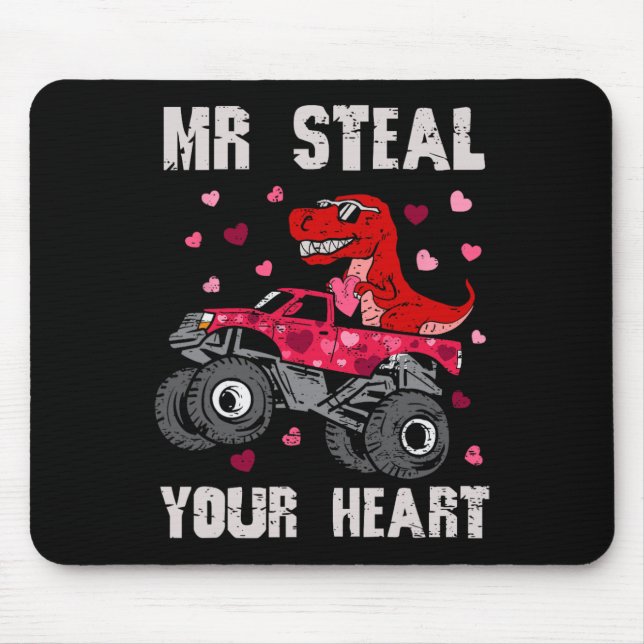 Herr, stehlen Sie Ihr Herz Dinosaurier Monstertruc Mousepad (Vorne)