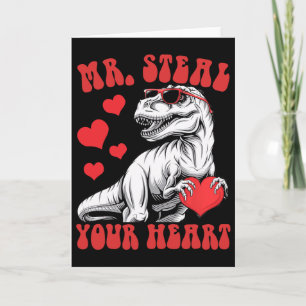 Herr, stehlen Sie Ihr Herz Herz T-Rex Dinosaurier Karte