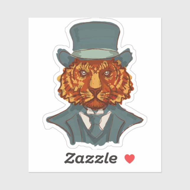 Herr Tiger Aufkleber (Blatt)