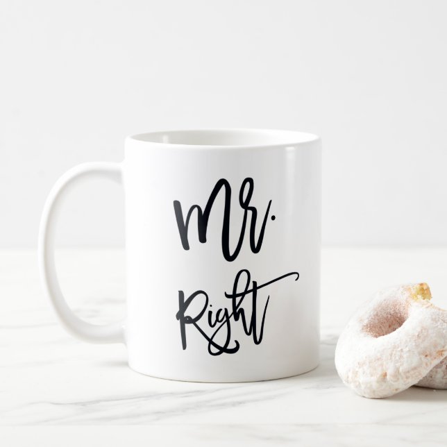 Herr Trendy Script Personalized Herr-Right | Kaffeetasse (Mit Donut)