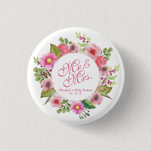 Herr-u. Frau-Elegant Floral Wedding   Button-Knopf Button