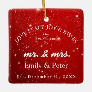 Herr u. Frau Married Christmas Keramikornament