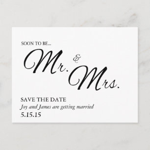 Herr u. Frau Postkarte bald Save the Date sein
