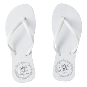 Herr-u. Frau-Simple Floral Wedding Flip Reinfälle Flops