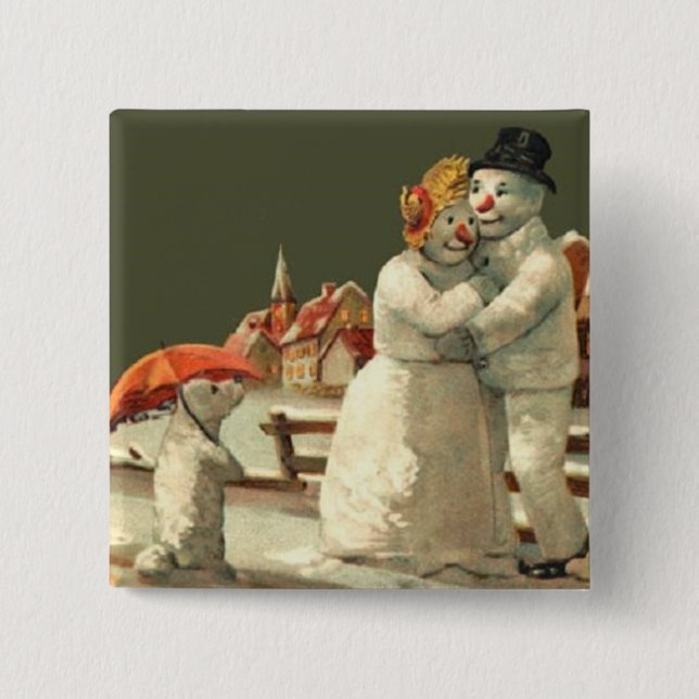Herr u. Frau Snowman Button (Vorderseite)
