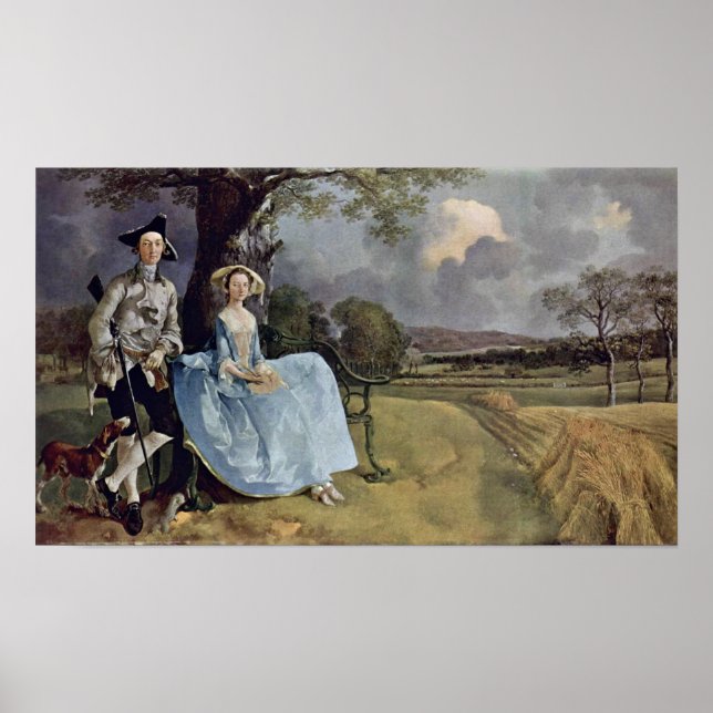 Herr und Frau Andrews von Thomas Gainsborough Poster (Vorne)