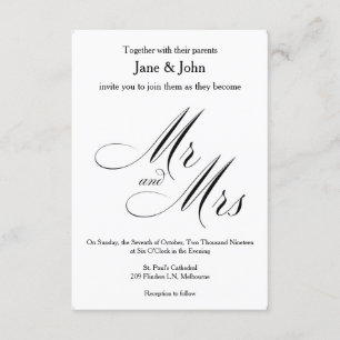 Herr und Frau Basic Wedding Invitation Einladung