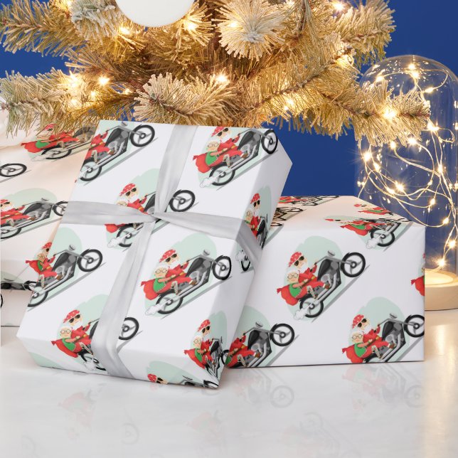 Herr und Frau Biker Weihnachts-Wrapping Paper Geschenkpapier (Feiertage)