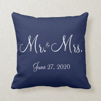 Herr und Frau Blue Nautical Wedding Pillows Kissen