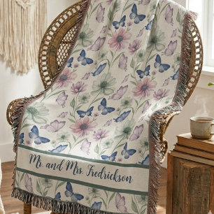 Herr und Frau Boho Botanical Floral Decke