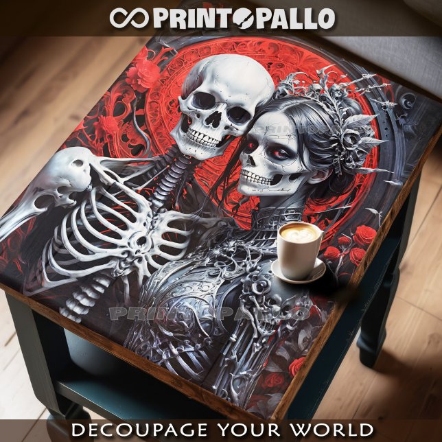 Herr und Frau Bones in der Liebe - Schädel und Ske Seidenpapier (Von Creator hochgeladen)