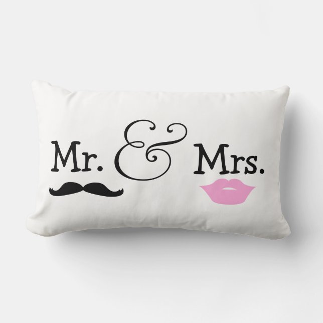 Herr und Frau Bride and Groom Wedding Gift Lendenkissen (Vorderseite)