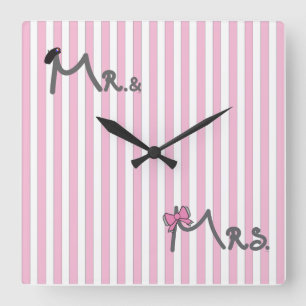 Herr und Frau Bride/Groom Wall Clock Quadratische Wanduhr