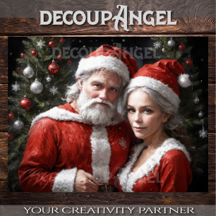 Herr und Frau Claus - Decoupage - Seidenpapier