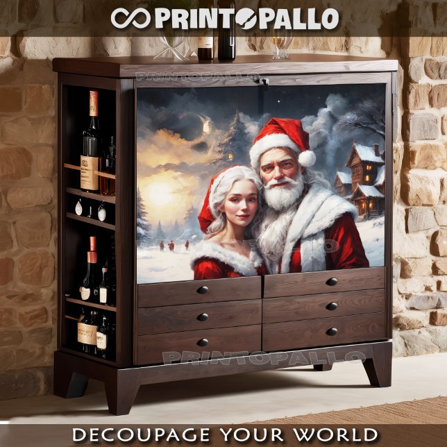 Herr und Frau Claus in der Weihnachtsschneelandsch Seidenpapier (Von Creator hochgeladen)