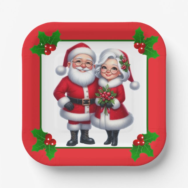 Herr und Frau Claus  Pappteller (Vorderseite)