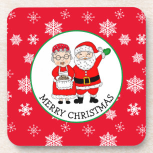 Herr und Frau Claus, Personalisierte Weihnachten Getränkeuntersetzer