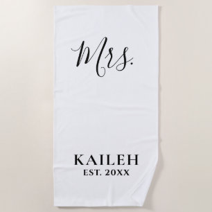 Herr und Frau Couple Bride Groom Personalisierter Strandtuch