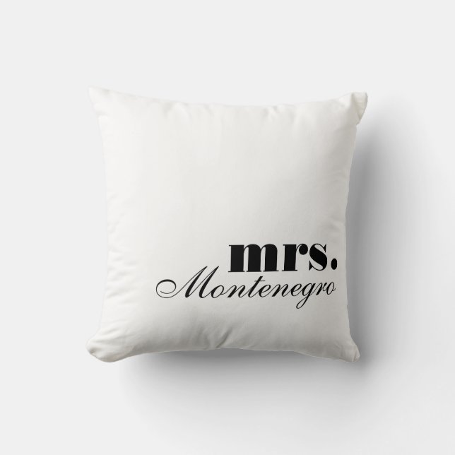 Herr und Frau Custom Throw Pillows | Schwarz/Weiß Kissen (Vorderseite)