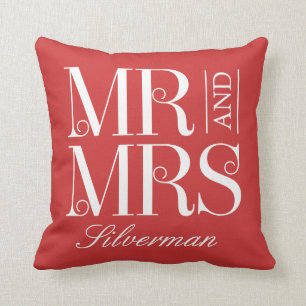 Herr und Frau Custom Wedding Throw Pillow Kissen