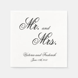 Herr und Frau Elegant Calligraphy Wedding Serviette