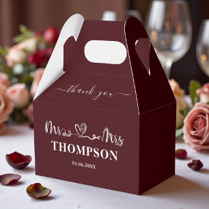 Herr und Frau Elegant Einfach   Tiefes Burgund Geschenkschachtel