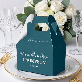 Herr und Frau Elegant Einfach | Tiefes Teal Geschenkschachtel