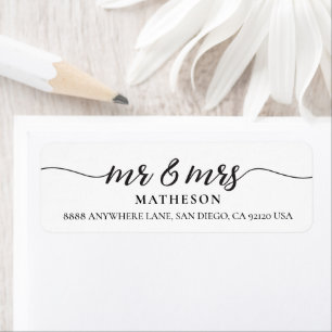 Herr und Frau Elegant Modern Script neu verheirate
