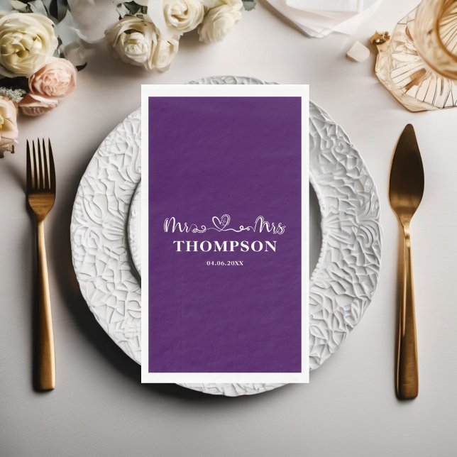 Herr und Frau Elegant Simple | LILA Serviette (Von Creator hochgeladen)