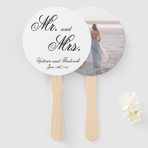 Herr und Frau Elegante Kalligrafie Foto-Hochzeit Fächer