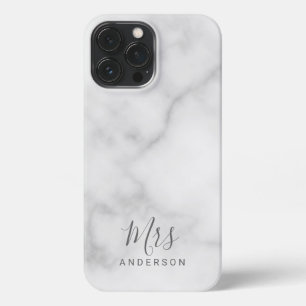 Herr und Frau   Elegante Marble Moderne Schrift iPhone 13 Pro Max Hülle
