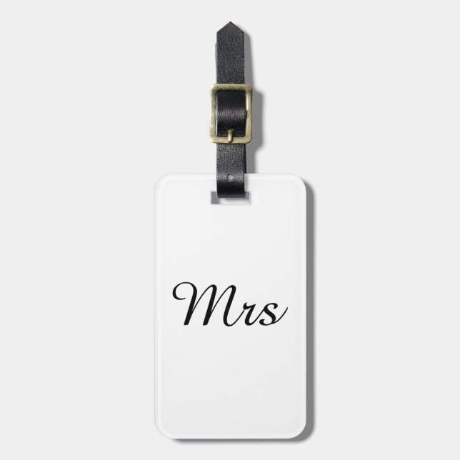 Herr und Frau | elegantes modernes Gepäckanhänger (Vorderseite vertikal)