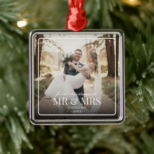 Herr und Frau Erstes Weihnachten Benutzerdefiniert Ornament Aus Metall