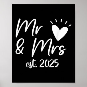 Herr und Frau Est. 2025 Verheirateter Paarhufer Poster
