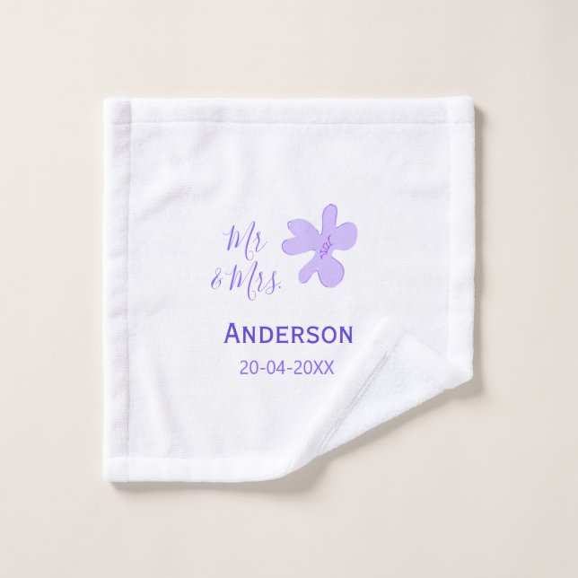 Herr und Frau Familienname Datum Jahr Hochzeitsgun Waschlappen (Waschlappen)