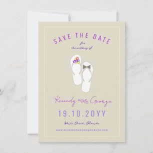 Herr und Frau Flip Flops Daisies Strandhochzeitsfo Save The Date