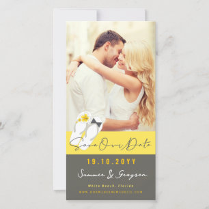 Herr und Frau Flip Flops Hibiskus-Strandhochzeitsf Save The Date