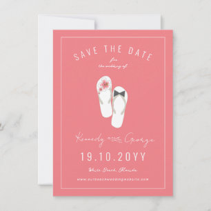 Herr und Frau Flip Flops Hibiskus-Strandhochzeitsf Save The Date