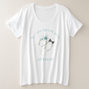 Herr und Frau Flip Flops Hochzeit am blauen Hibisk Große Größe T-Shirt
