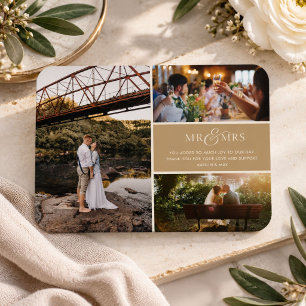 Herr und Frau Foto-Collage Hochzeit Danke Magnet